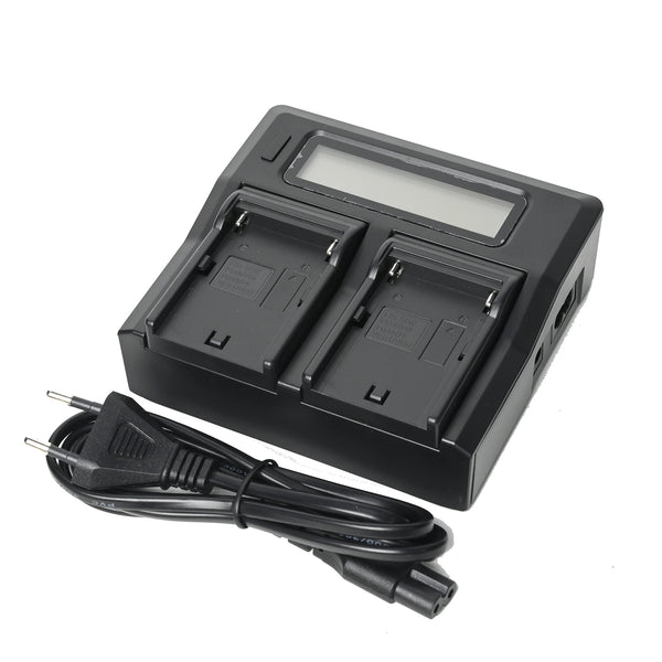 Dual LCD Fast Charger + 2 Batteries For Sony NP-F970 Camcorder/Camera