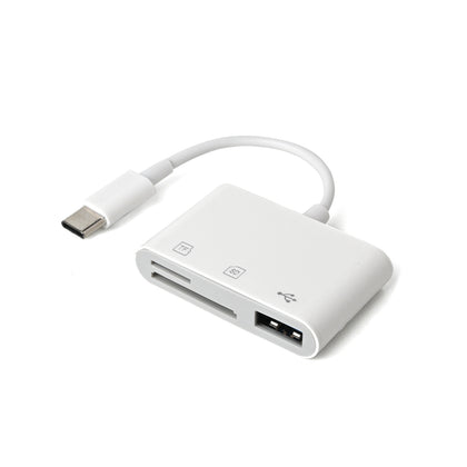 Adapter OTG Type C To 3 in 1 USB SD and TF Card Reader