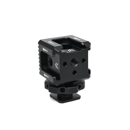 Triple Cold Shoe Mount with 1/4" Thread Aluminum Camera Hot Shoe Extension Bracket with 3 Port Cold Shoe Mounts for LED Video Light Monitor Microphone Camera Cage
