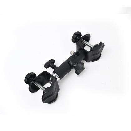 Double C Clamp Bracket Mount Metal With Rotatable Umbrella Holder For Boom Arm And Light Stand