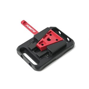 Fomito Metal V Lock Battery Mounting Plate with Dual 15mm Rod Clamps for Camera Rig Cage with 15mm Rail Rod