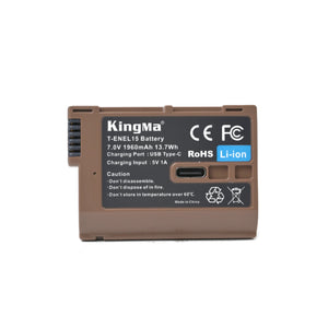 Kingma EN-EL15 Rechargeable Battery Type C USB Charging for Nikon