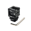 Triple Cold Shoe Mount with 1/4" Thread Aluminum Camera Hot Shoe Extension Bracket with 3 Port Cold Shoe Mounts for LED Video Light Monitor Microphone Camera Cage