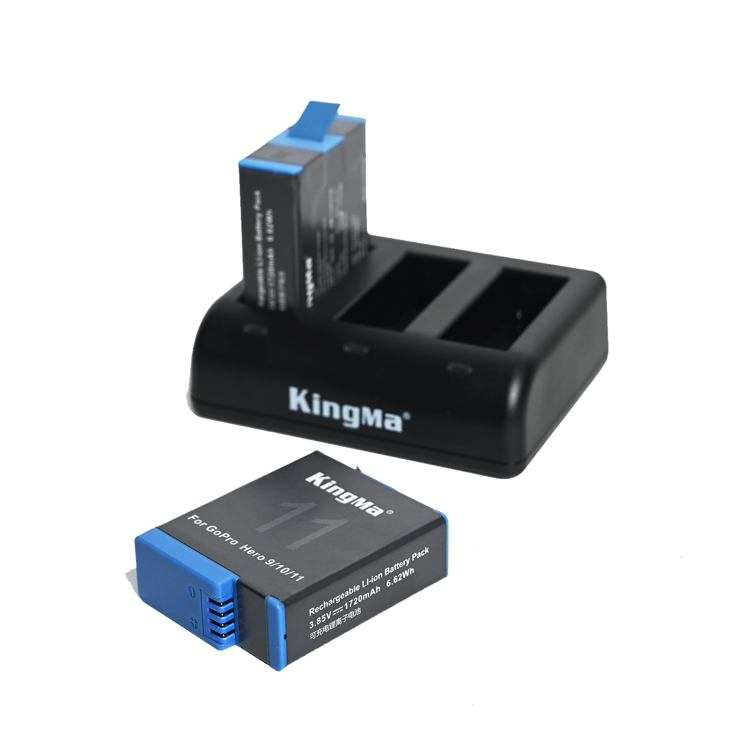 KingMa 2 Battery and LCD Triple Charger Kit for GoPro Hero 9/10/11