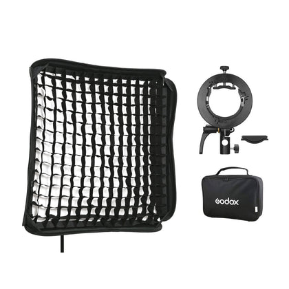 Godox S2 Type Speedlite Bracket with 80x80cm Softbox + Grid SGGV8080