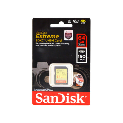 Sandisk Extreme SDXC UHS-I Card 64GB (150mbps)