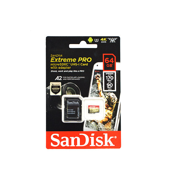 Sandisk Extreme Pro MicroSDXC UHS-1 Card 64GB with Adapter (170mbps)