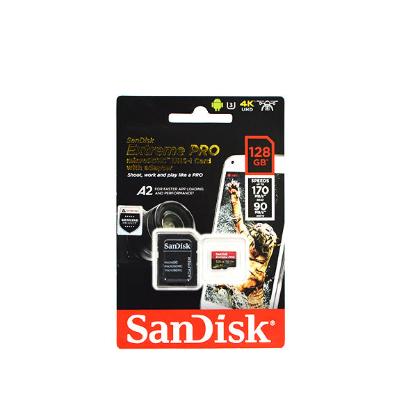 Sandisk Extreme Pro MicroSDXC UHS-1 Card 128GB with Adapter (170mbps)
